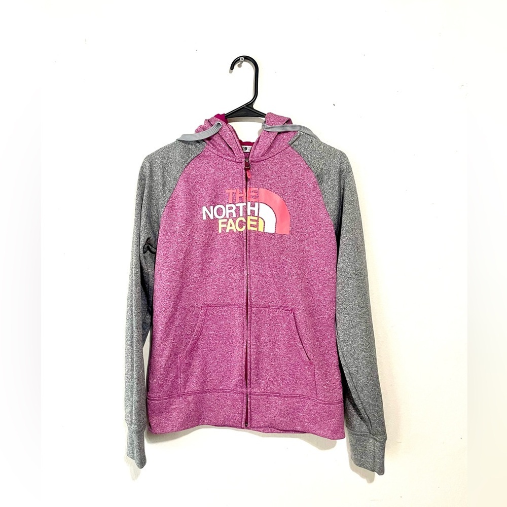 The North‎ Face Full Zip Hoodie Sz S Jacket Women's Sweatshirt Spellout EUC